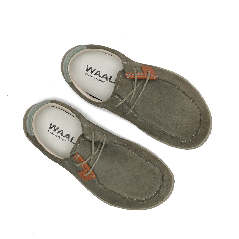 Zapato Wallabee barefoot de piel de serraje Atacama mujer